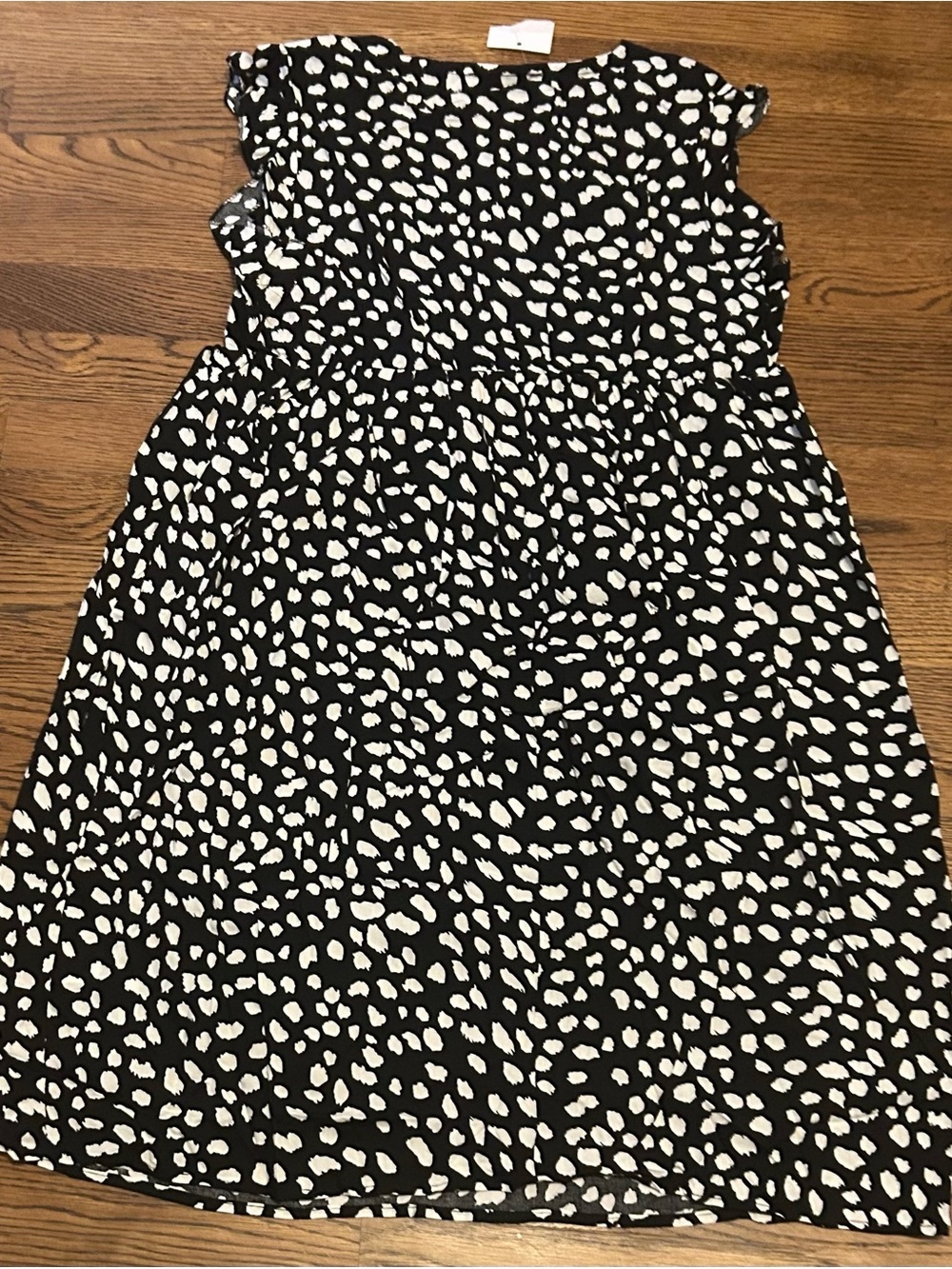 Black and White Floral Appliqué Mini Dress w animal print 0191 - Picture 9 of 14